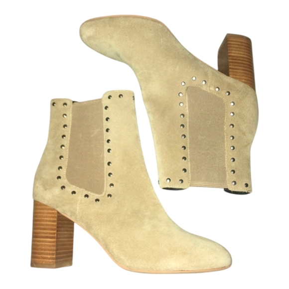 Rebecca Minkoff “Sara” Block Heel Suede Studed Bootie  Size:6M - Picture 2 of 7